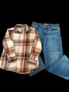 Boy’s Youth Lot Of 2, Sonoma Jean Size 8, Wonder Nation Flannel Size 8H - Picture 1 of 10