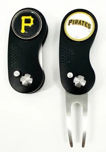GOLF SWITCHBLADE Pittsburgh Pirates DIVOT REPAIR TOOL + Ballmarker Black - Picture 1 of 1