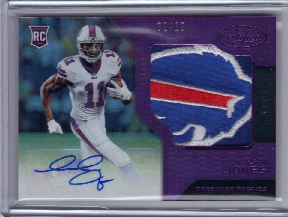2017 Panini Certified Autograph Rookie Patch Purple #211 Zay Jones RC 2/10 - Image 1 of 1