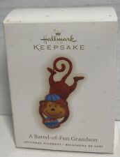 Hallmark Keepsake Christmas Monkey Ornament A Barrel of Fun Grandson 2009