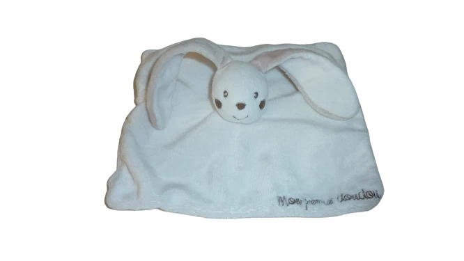 Doudou lapin Mon premier Doudou blanc taupe plat Kimbaloo - Photo 1/1