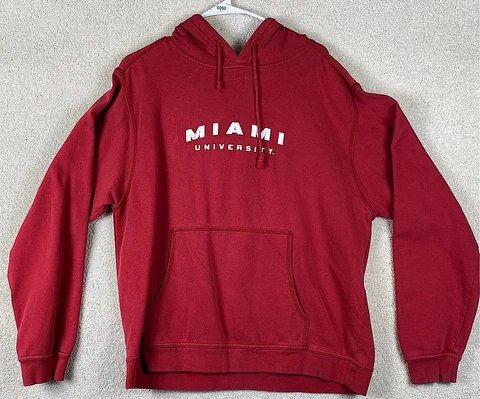 Miami Red Hawks Red Medium M Sweatshirt NCAA Size Medium Sweatshirt Hoodie Cover