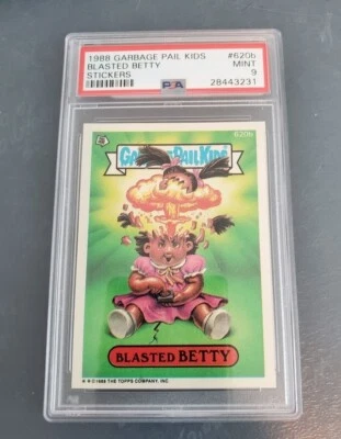 RARE 1988 TOPPS GARBAGE PAIL KIDS #620B BLASTED BETTY PSA9 MINT - Image 1 of 4