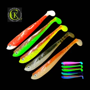 5x 10cm Gummifisch Fluo UV Aktiv Stint Kauli Ukel Shad Zander Barsch Hecht Pike - Bild 1 von 1