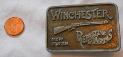 WINCHESTER Repeating Arms hebilla de cinturón vintage - latón macizo - New Haven Guns  Foto 1 de 3