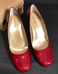 Me Too Pebbles Luminous Deep Red Leather Dress Pump, Bordo Pearl, size 9M — NIB - Picture 1 of 3