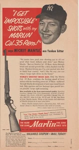 New York Yankees Marlin Gewehre Druck Werbung Mickey Mantel - Bild 1 von 1