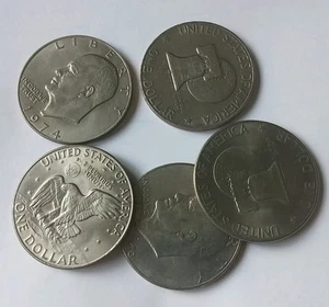 5 Año Aleatorio 1971-1978 Fecha Completa Dólar IKE Promedio Circulado - Imagen 1 de 1