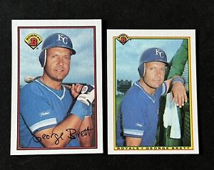 George Brett Bowman  Baseball Cards Very Sharp 1989 #121 -1990 #382 KC Royals