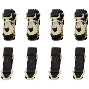 4 Sets Car Hauler Trailer Auto Tie Down Black Axle Straps Ratchet Straps Tow Kit - Picture 1 of 10