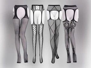 4 x High Waist Stocking Strümpfe Gr. 36 38 40 42 Sexy Strapsstrümpfe (HW5910) - Bild 1 von 6