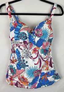 Profile by Gottex Tankini Top Women's Size 36D Floral Swim Swimsuit Underwire - Picture 1 of 8