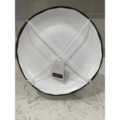 "Juego de 4 platos de cena de 11"" con borde blanco y negro mate MELAMINA Ashwell The Farmhouse" Foto 1 de 3