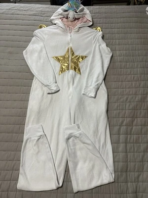 独角兽翅膀成人服装Pj's One Piece Zip Up (XXS) 连帽/独角兽脸/角 — 第 1/4 张图片