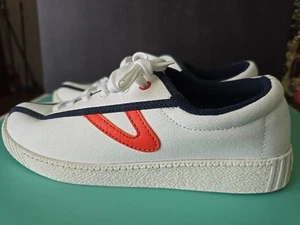 Tretorn X J.Crew Nylite Women Sz 7M White Orange Designer Fashion Sneakers Shoes - Picture 1 of 4
