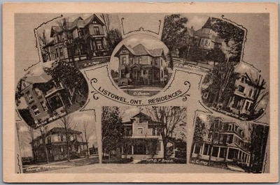 Postcard Listowel Ontario Residences Hay Windsor Domm McDonald Fritz Brook .. - Image 1 of 2