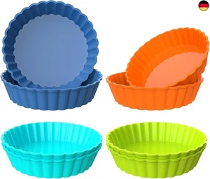 webake Tarteform Silikon 8 Stück 5 Inch 12,7 cm Mini Tartelette Förmchen Q - Bild 1 von 7