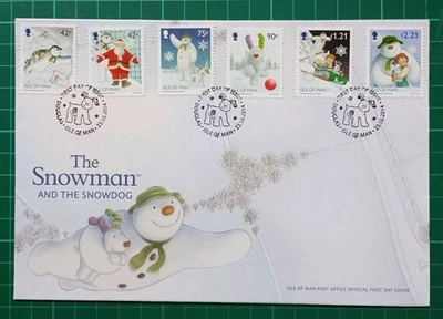 Isle of Man 2014 Christmas Raymond Briggs The Snowman and the Snowdog FDC - Image 1 of 2