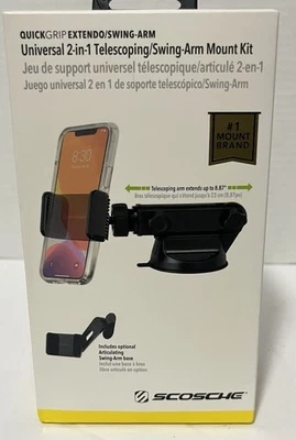 Scosche Quick Grip Extendo/Swing-Arm, Universal 2 in 1 Telescoping Swing Mount K - Image 1 of 4