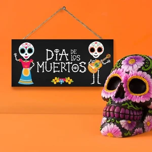 Letrero Día de Muertos, Decoración Día de los Muertos, Decoración Día de Muertos - Imagen 1 de 11