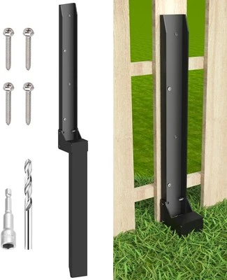 Fence Post Anchor Kit, Heavy Duty Metal Steel Metal-Plate-1, Black  - Image 1 of 4