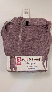 32 DEGREES Mujer 3 Piezas Camiseta Corta Jogger Berry Pijama Conjunto para Dormir Talla XXL NUEVO CON ETIQUETAS - Imagen 1 de 7