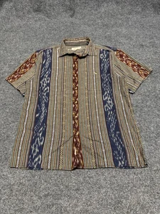 Territory Ahead Knit Button Shirt Striped Hawaiian Aztec Abstract Men Large - Picture 1 of 5