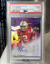 2020 JK Dobbins /149 RookieDonruss Elite - Turn of the Century Auto PSA9 #TC-JKD