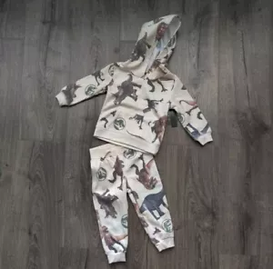 Jurassic World Toddler Boy Dinosaur Hoodie Sweatshirt 2 Piece Set Size 12 Months - Picture 1 of 8