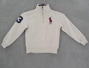 US POLO ASSN. SWEATSHIRT BOYS SZ 8 SAND COLOR QUARTER ZIP PULLOVER #3 SLEEVEGUC - Picture 1 of 20