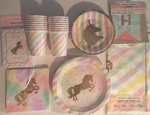 UNICORN SPARKLE Birthday Party Supply SUPER Decoration Kit w/ Invites & Banner - Picture 1 of 6