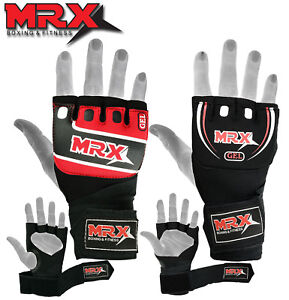  Hand Gloves Fingerless Training Boxing MMA Muay Thai Mitts Quick on Wraps MRX
