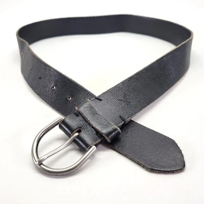 American Eagle Outfitters Belt 32 34 36 S Cow Leather Black Distressed - Image 1 of 4