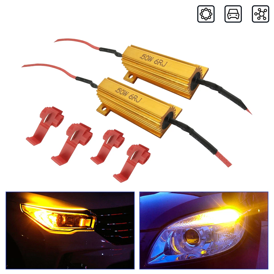 Resistencias de Carga 6-Ohm Fijo Luz de Señal de Giro Hiper Flash Parpadeo Bombillas LED Lámparas Foto 1 de 4