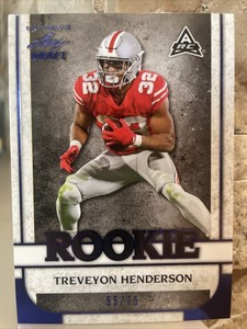 2022 Leaf Ultimate Draft Rookies Box Set Blue Spectrum /75 Treveyon Henderson