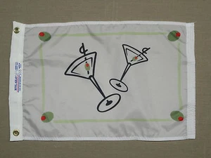 Cocktail Glas Martini oliv Indoor Outdoor gefärbt Nylon Boot Flagge 12" x 18" - Bild 1 von 1