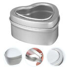  12 Pcs Silver Heart-Shaped Window Candle Canisters with Lid Gift