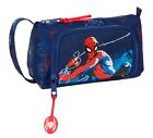 Étui école avec accessoires Spider-Man néon bleu marine 20 x 11 x 8... NEUF