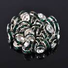 100pcs 6mm Wholesale Crystal  Metal & Rhinestones  Rondelle Loose Spacer Beads