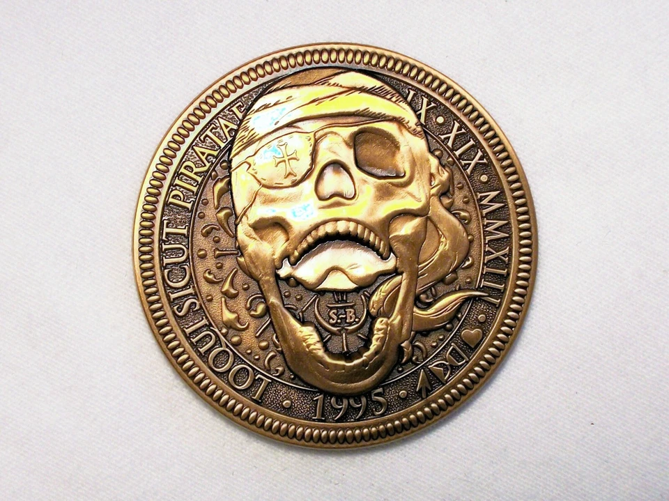 Talk Like a Pirate Day LE - Acabado Cobre Antiguo - Geocoin Nuevo Sin Activar Foto 1 de 2