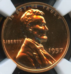 NGC - Wheat Cent - 1c - 1957 - PF-68-RD - Picture 1 of 4
