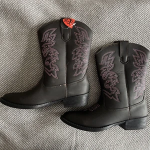 Deer Stags Cowboy Boots Girls/Kids Sz 13M Brown/Pink NIB - Picture 1 of 5