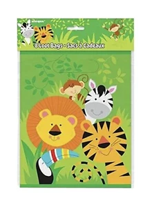 Unique Industries Animal Safari Goodie Bags, 8ct Birthday Party Favors Zoo FUN! - Picture 1 of 2