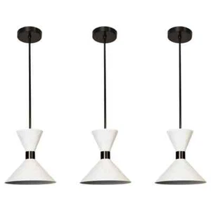 Monarch' Pendant Lamp in Oil-Rubbed Bronze and White Enamel, Blueprint Lighting - Picture 1 of 6