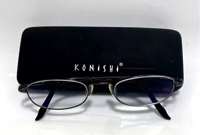 Konishi Mens Full Rim Oval Eyeglasses Titanium KF8080 Japan 49-18-140 + Case - Image 1 of 4