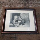 Antique Framed Engraving Print "The Brothers" by C. L. Vogel 11 1/2" x 14 5/8"