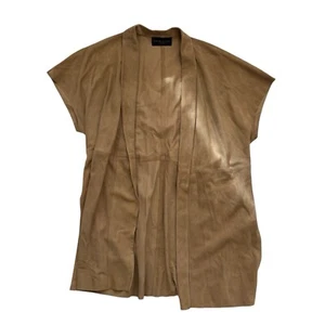 Fabiana Filippi Damen Wildleder offene Jacke Weste Leder Bindegürtel Ausschnitt - Bild 1 von 6