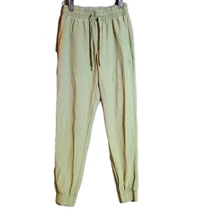 ASICS Olive Green Ripstop Joggers Zip Pocket Stretch Waistband Men's Small - Picture 1 of 10