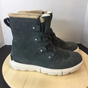 SOREL WOMEN'S EXPLORER II JOAN FAUX FUR WP WINTER BOOTS GRILL/FAWN SIZE 6 NEW! - Picture 1 of 7