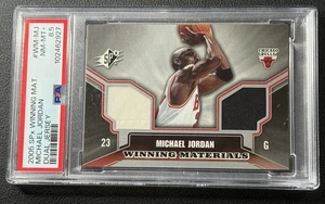 MICHAEL JORDAN PSA 8.5 2005-06 SPX #WM-MJ WINNING MATERIALS DUAL GU JERSEY BULLS - Picture 1 of 2